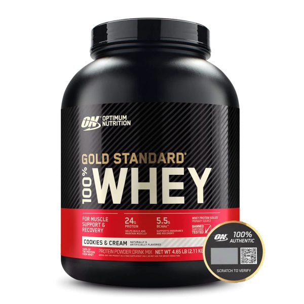 100% Whey Gold Optimum Nutrition Cookies & Cream Flavor B