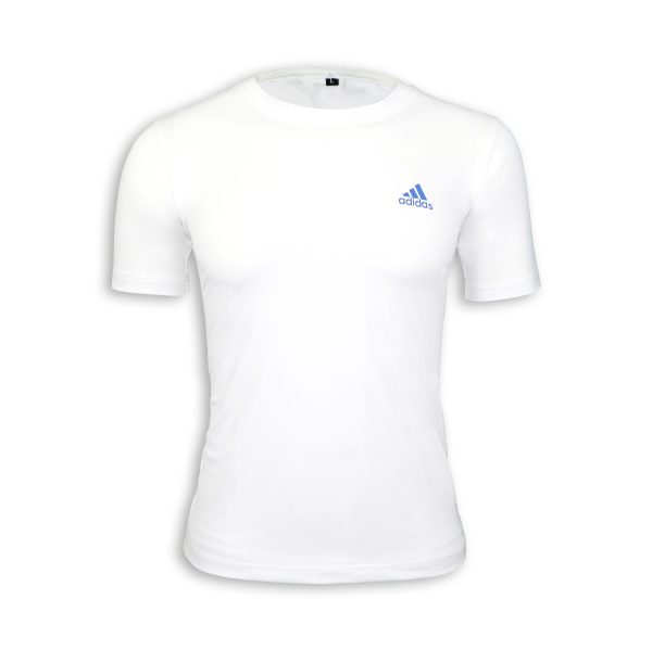 Skin Tight Half Sleeves Swimming T- Shirt White - Image 3